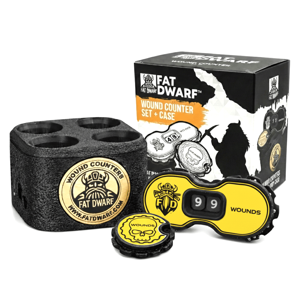 Tabletop Wound Counter Set, 12 Premium Counters - Fat Dwarf