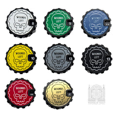 1 - 16 Table top Wound Tracker (Choose a Colour) - Fat Dwarf