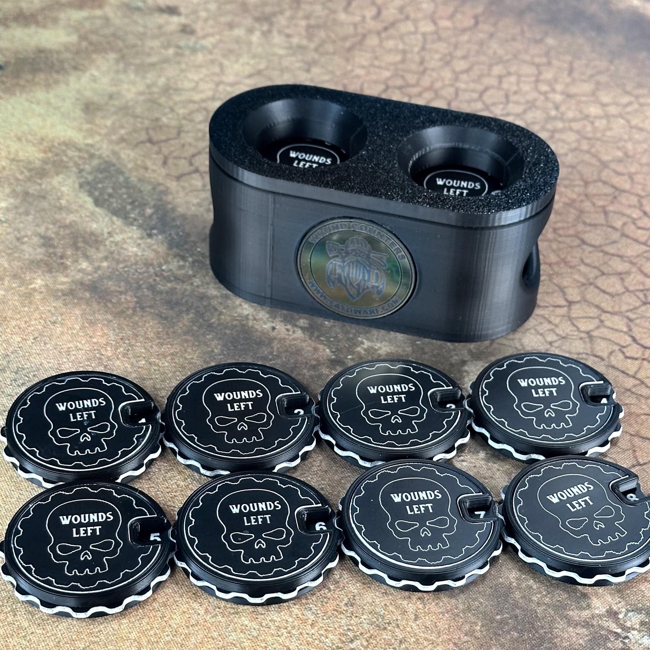 Tabletop Wound Tracker Set – x8 16 Wounds Counters