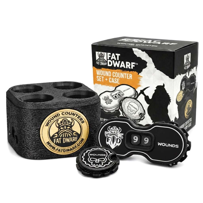 Tabletop Wound Tracker Set – x8 16 Wounds Counters - Fat Dwarf